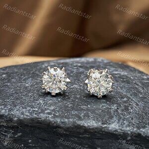 NEW Certified 2ct. t.w. Moissanite Snowflake Stud Earrings